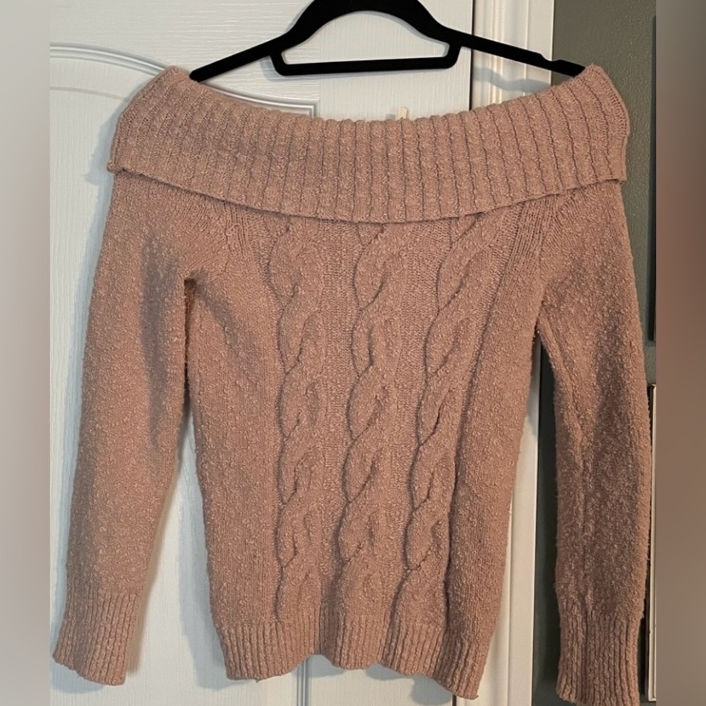 Free People Off the Shoulder Cable Knit Sweater